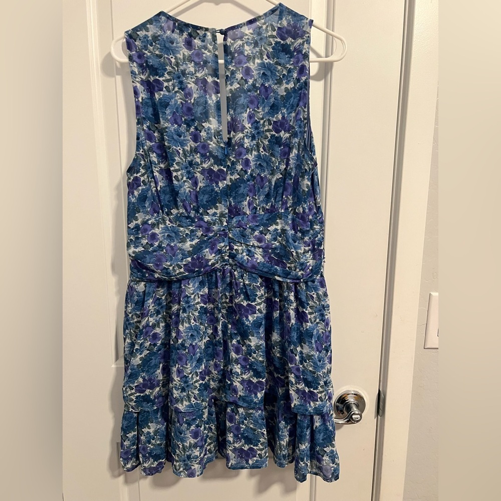 Lulu's Blue and Purple Floral Dress XL - Picture 4 of 4